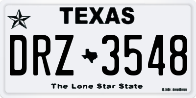 TX license plate DRZ3548