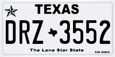 TX license plate DRZ3552