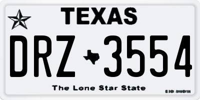TX license plate DRZ3554