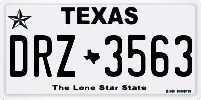 TX license plate DRZ3563
