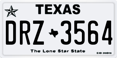 TX license plate DRZ3564
