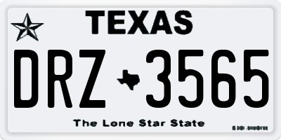 TX license plate DRZ3565
