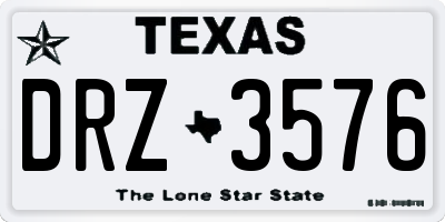 TX license plate DRZ3576
