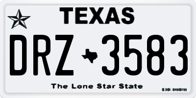 TX license plate DRZ3583