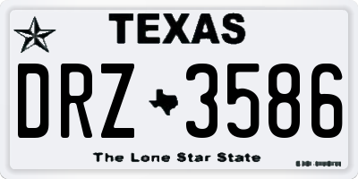 TX license plate DRZ3586