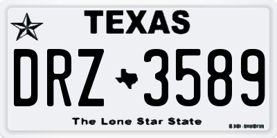 TX license plate DRZ3589