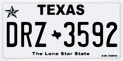 TX license plate DRZ3592