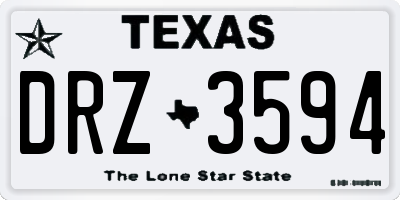 TX license plate DRZ3594