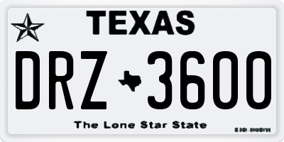TX license plate DRZ3600