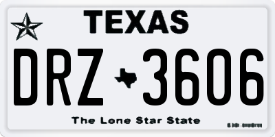TX license plate DRZ3606