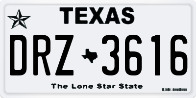 TX license plate DRZ3616