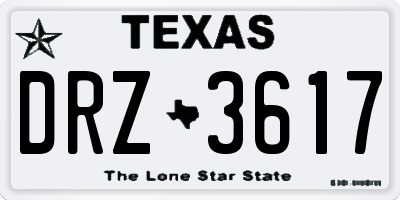 TX license plate DRZ3617