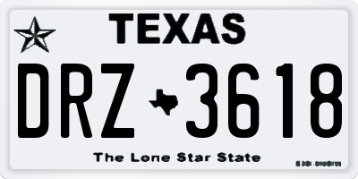 TX license plate DRZ3618