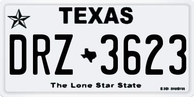 TX license plate DRZ3623