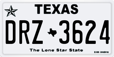TX license plate DRZ3624