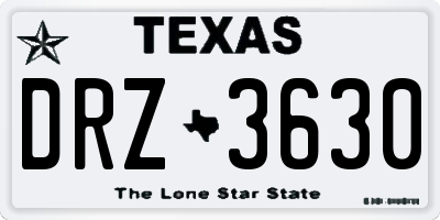 TX license plate DRZ3630