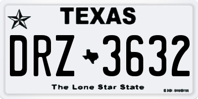 TX license plate DRZ3632