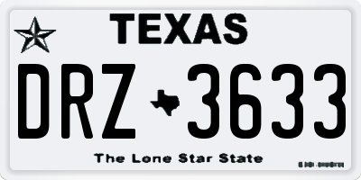 TX license plate DRZ3633