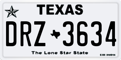 TX license plate DRZ3634
