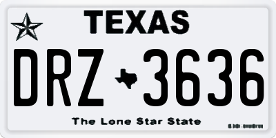 TX license plate DRZ3636