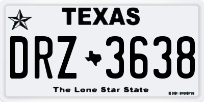 TX license plate DRZ3638