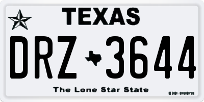 TX license plate DRZ3644
