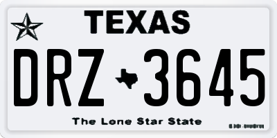 TX license plate DRZ3645