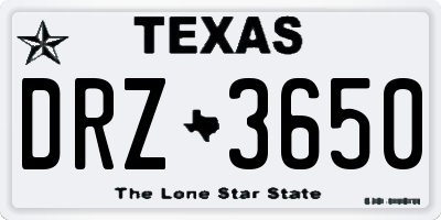 TX license plate DRZ3650