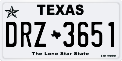 TX license plate DRZ3651