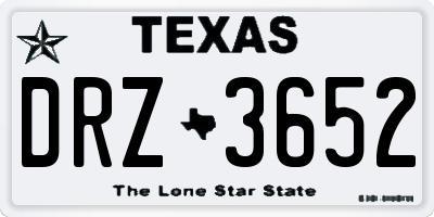 TX license plate DRZ3652