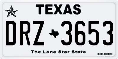 TX license plate DRZ3653