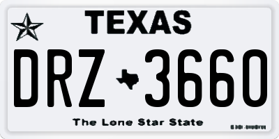 TX license plate DRZ3660