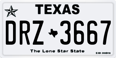 TX license plate DRZ3667