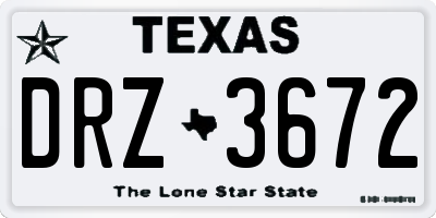 TX license plate DRZ3672