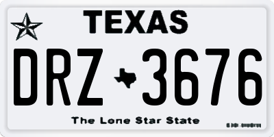 TX license plate DRZ3676