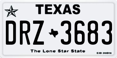 TX license plate DRZ3683