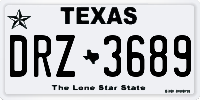TX license plate DRZ3689