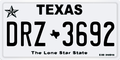 TX license plate DRZ3692