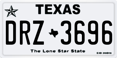 TX license plate DRZ3696