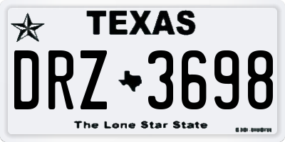 TX license plate DRZ3698