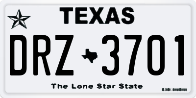 TX license plate DRZ3701