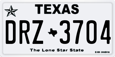 TX license plate DRZ3704