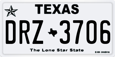 TX license plate DRZ3706