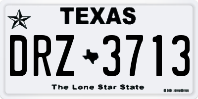 TX license plate DRZ3713