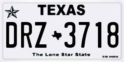 TX license plate DRZ3718
