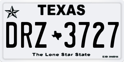 TX license plate DRZ3727