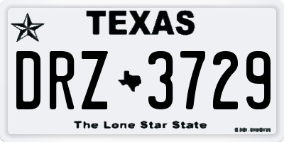TX license plate DRZ3729