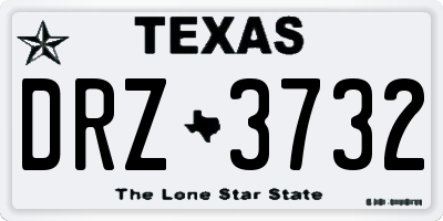 TX license plate DRZ3732