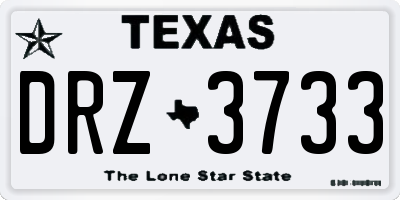 TX license plate DRZ3733