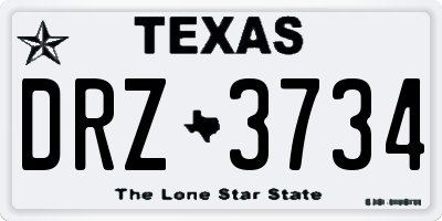 TX license plate DRZ3734